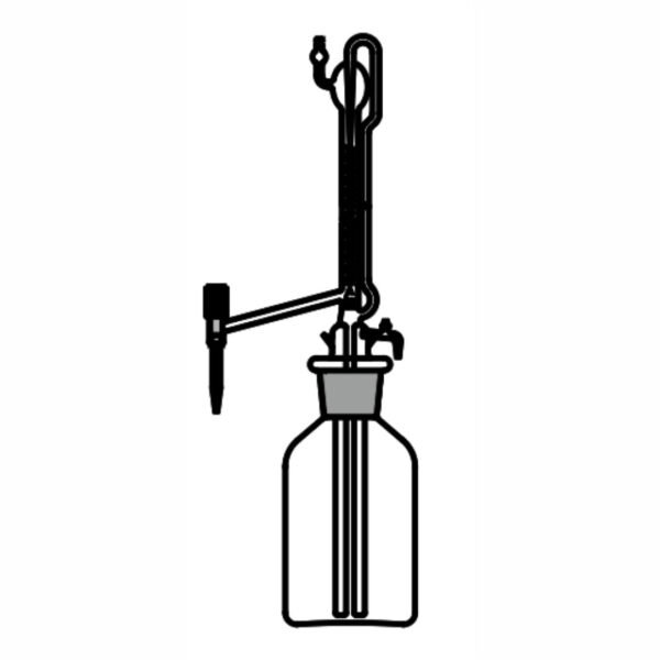 burette automatic straight bore with ptfe key stopcock schellbach stripe class a with batch certificate
