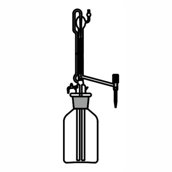 burette automatic with ptfe needle valve stopcock schellbach stripe class a with batch certificate